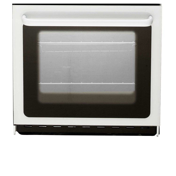 Refurbished Hotpoint HAE51PS 50cm Double Cavity Electric Cooker With Ceramic Hob White