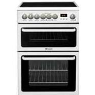 GRADE A1 - Hotpoint HAE60PS 60cm Double Oven Electric Cooker - Polar White