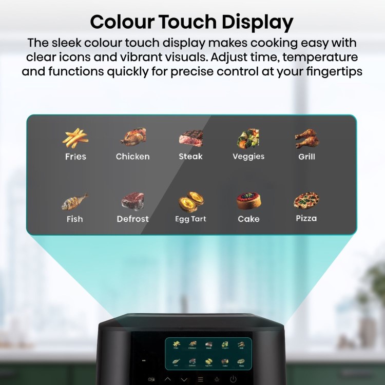 Hisense HAF1800DCDUK 6.3L Air Fryer with Touch Colour Display - Black