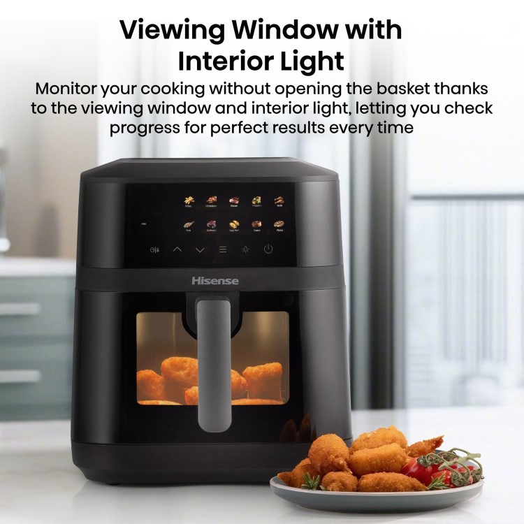 Hisense HAF1800DCDUK 6.3L Air Fryer with Touch Colour Display - Black