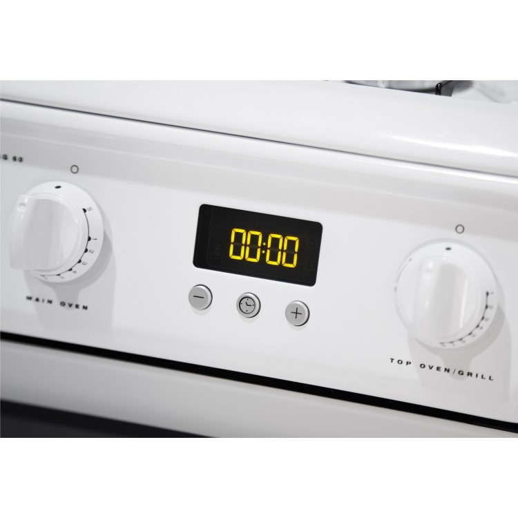 GRADE A1 - Hotpoint HAG51P 50cm Twin Cavity Gas Cooker - White
