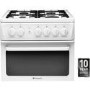 GRADE A1 - Hotpoint HAG51P 50cm Twin Cavity Gas Cooker - White