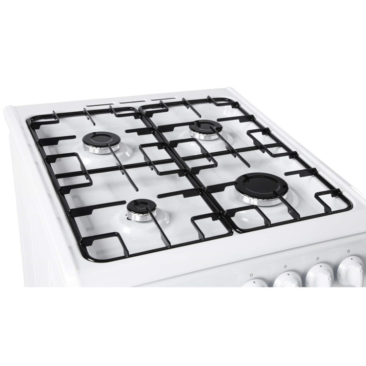 GRADE A1 - Hotpoint HAG51P 50cm Twin Cavity Gas Cooker - White
