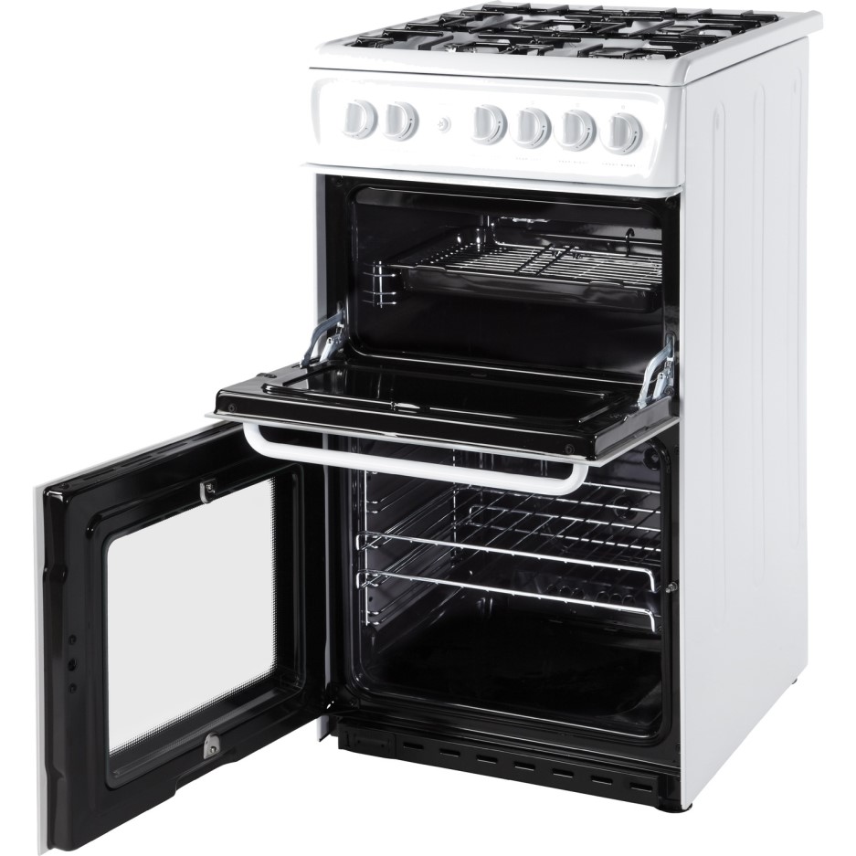 Hotpoint HAG51P 50cm Twin Cavity Gas Cooker White Appliances Direct