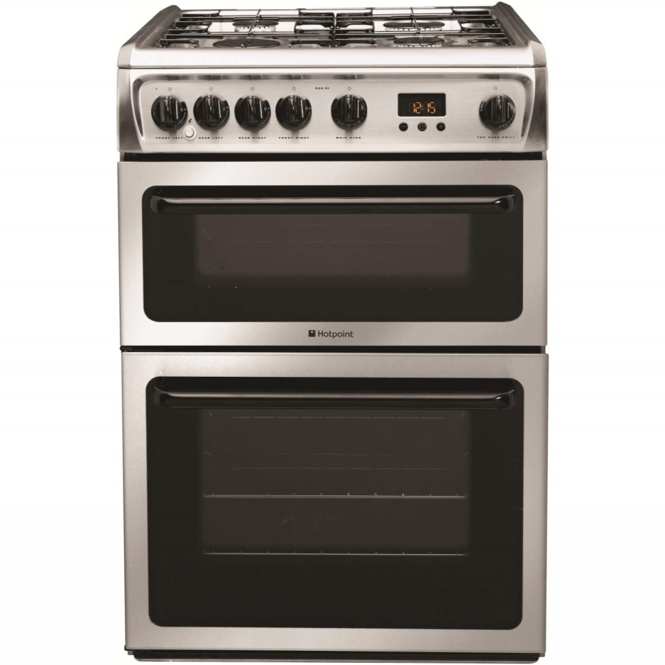 Hotpoint HAG60X 60cm Double Oven Gas Cooker Stainless Steel
