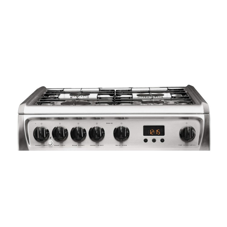 Hotpoint HAG60X 60cm Double Oven Gas Cooker - Stainless Steel