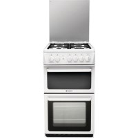 Refurbished Hotpoint HAGL51P 50cm Double Cavity Gas Cooker White