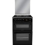 GRADE A3 - Heavy cosmetic damage - Hotpoint HAGL60K 60cm Double Oven Gas Cooker With Lid Black