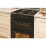 Hotpoint 60cm Double Oven Gas Cooker with Lid - Black