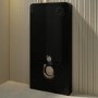 Black Glass Cabinet with Cistern, Frame & Pneumatic Dual Flush Button for Wall Hung Toilets - Hako