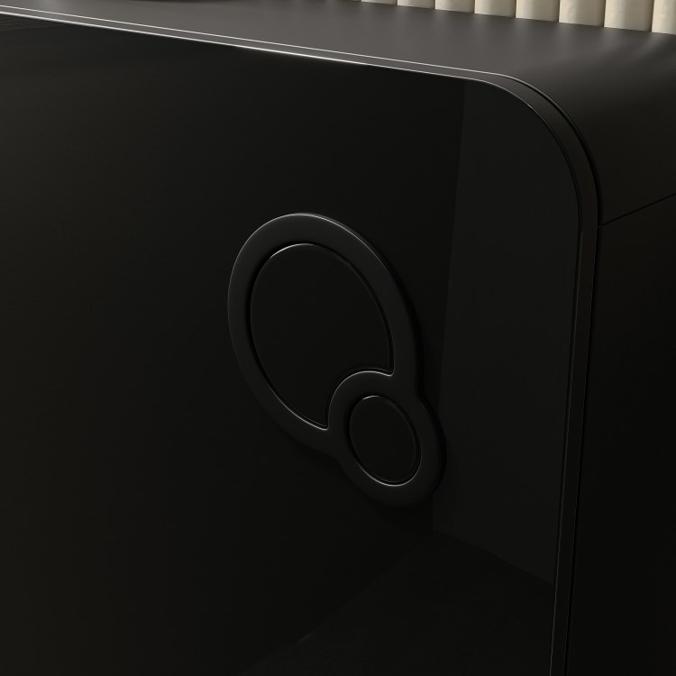 Black Glass Cabinet with Cistern, Frame & Pneumatic Dual Flush Button for Wall Hung Toilets - Hako