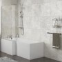 Lena Left Hand L Shape Shower Bath with Side Panel & Shower Screen - 1500 x 700mm