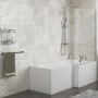 Lena Right Hand L Shape Shower Bath with Side Panel & Shower Screen - 1500 x 700mm