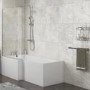 Lena Left Hand L Shape Shower Bath with Side Panel & Shower Screen - 1700 x 700mm