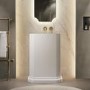 Matt White Oval Stone Resin Freestanding Pedestal Basin with Waste 660mm - Harley