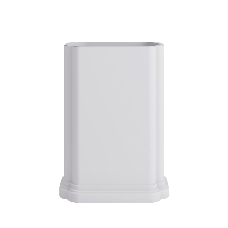 Matt White Oval Stone Resin Freestanding Pedestal Basin with Waste 660mm - Harley