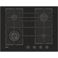 Refurbished Haier HAVG5BF4S2B 60cm 4 Burner Gas-on-glass Hob Black