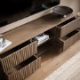 Large Walnut Ribbed TV Stand with Storage - TV's up to 70" - Hazel