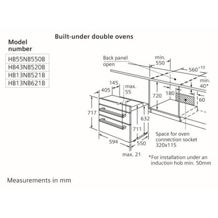 GRADE A1 - SIEMENS HB13NB521B iQ100 Electric Built Under Double Oven in Stainless steel