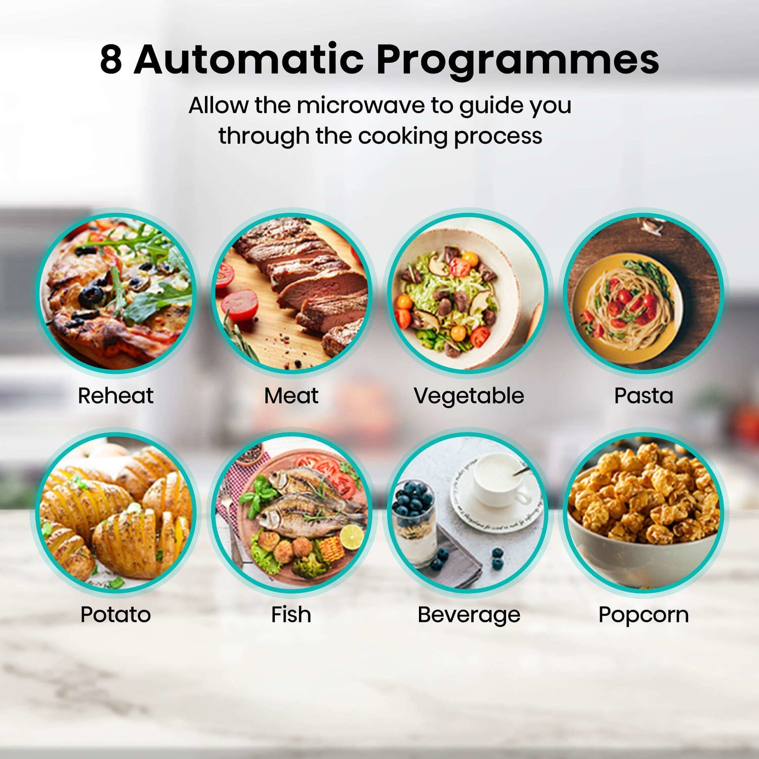 8 automatic cooking programmes.