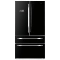 Haier HB21FGBAA 543L Frost Free American-style 4-door Fridge Freezer - Black Glass Doors