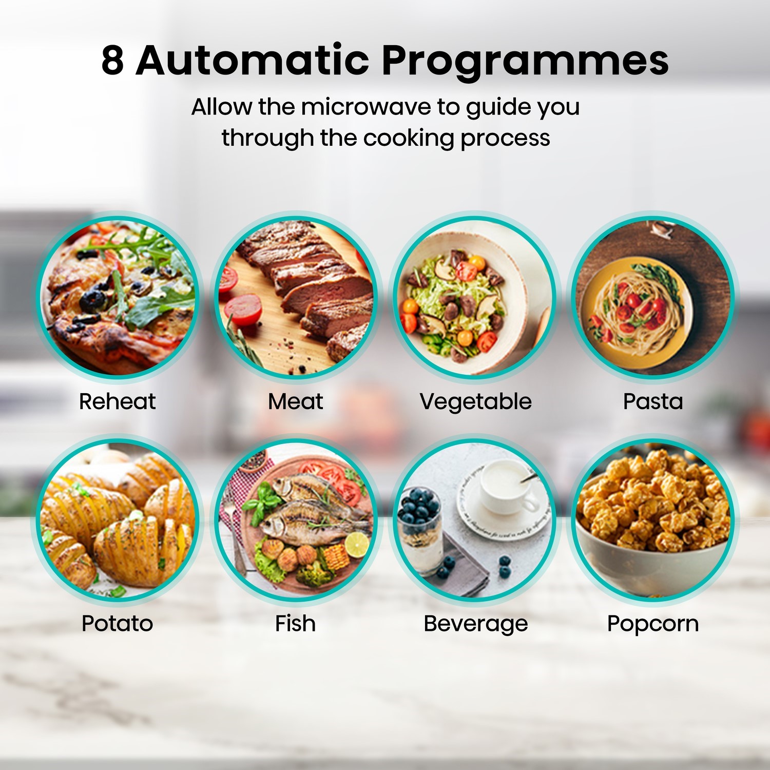 8 automatic cooking programmes.