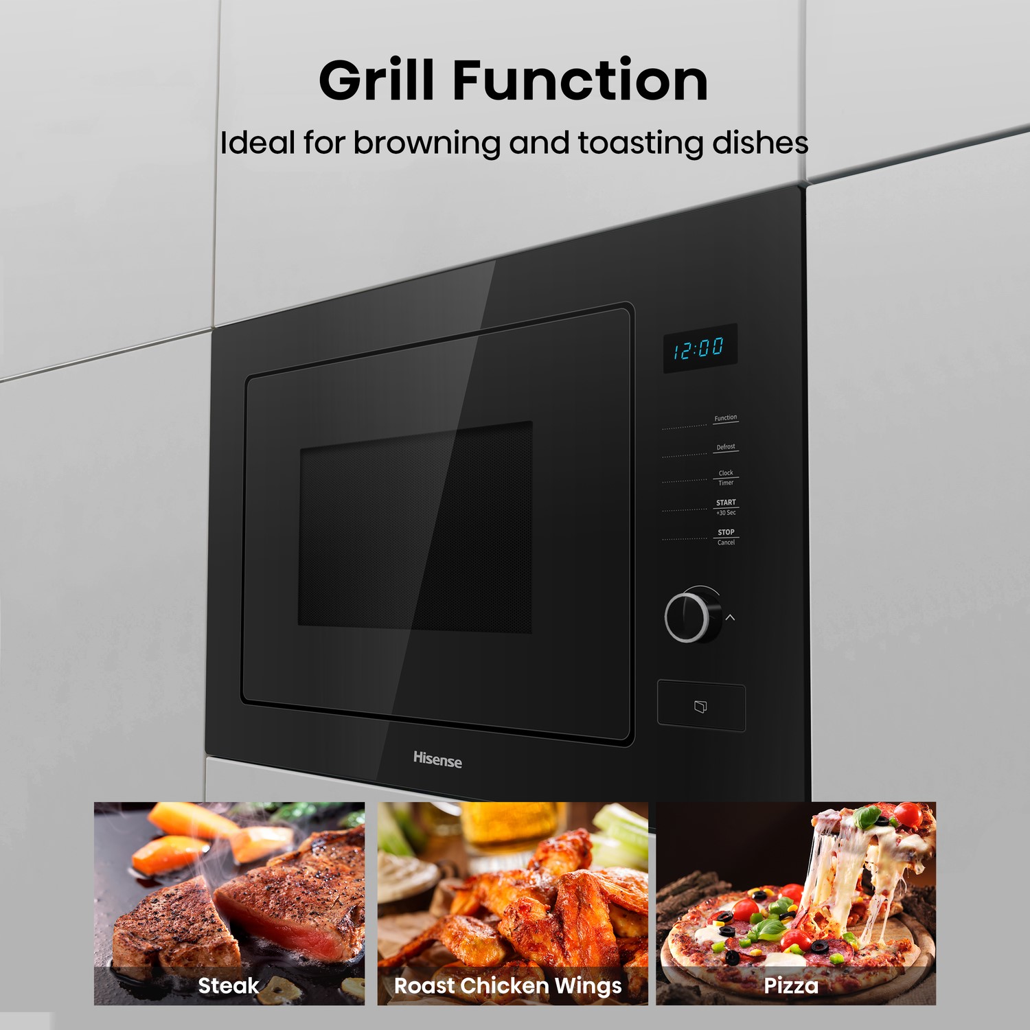 Hisense BuiltIn Microwave & Grill Black HB25MOBX7GUK Appliances Direct