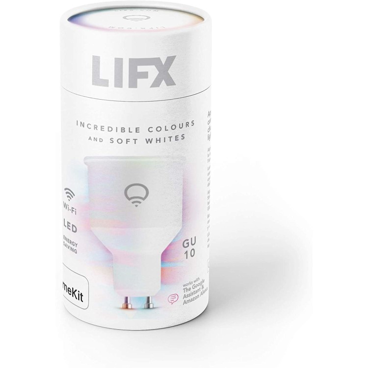 LiFX Smart Multicolour Dimmable WiFi LED Light Bulb with GU10 Short Spotlight fitting - 2 Pack