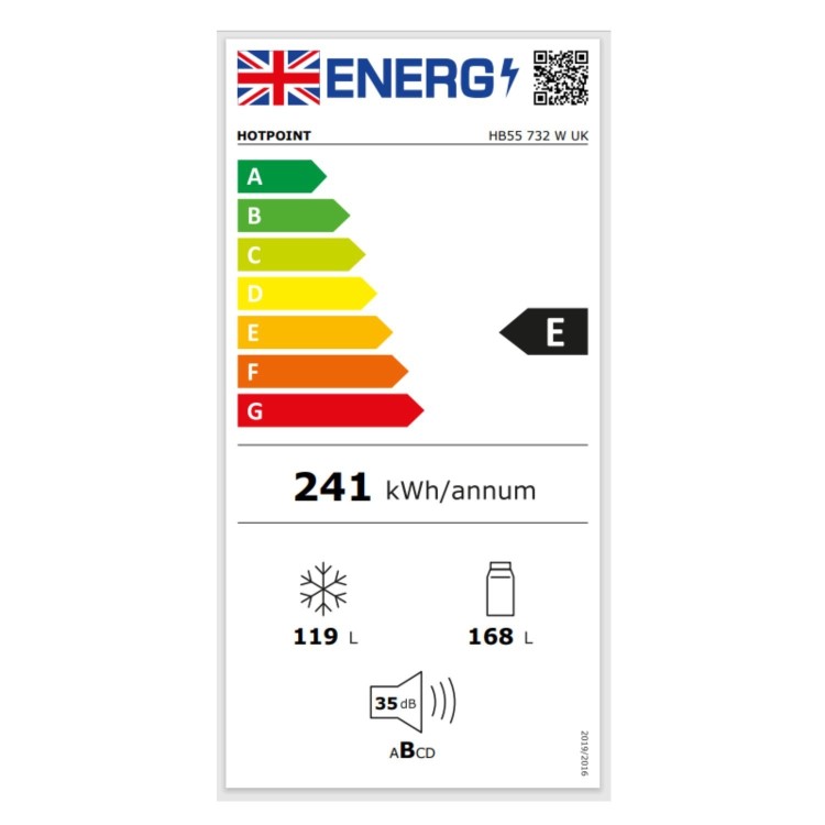 Refurbished Hotpoint HB55732WUK Freestanding 287 Litre 50/50 Low Frost Fridge Freezer White
