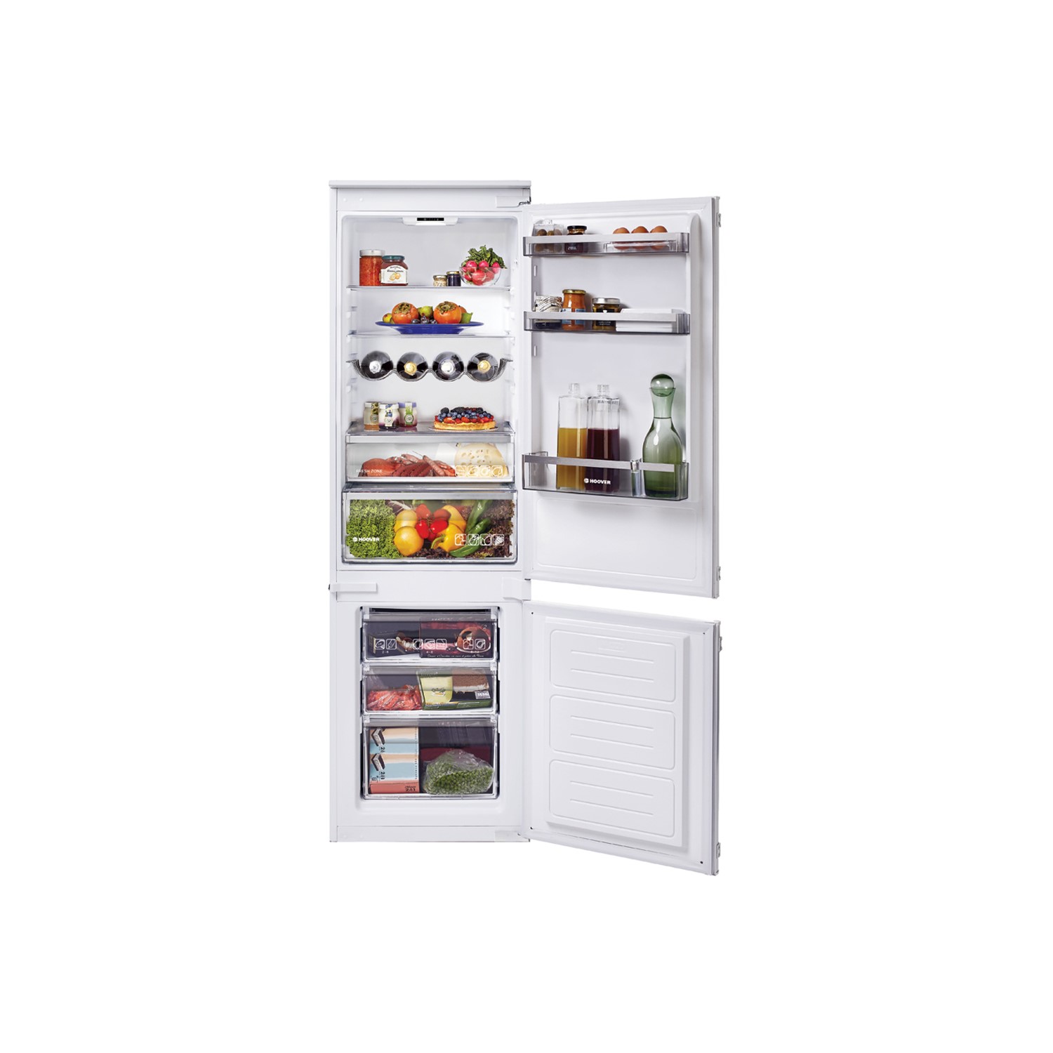 Hoover 250 Litre 70/30 Integrated Fridge Freezer - White