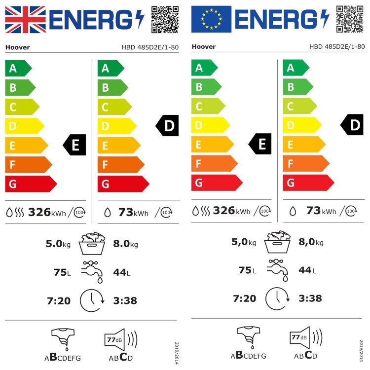 Hoover H-WASH&DRY 300 8kg Wash 5kg Dry 1400rpm Integrated Washer Dryer - White