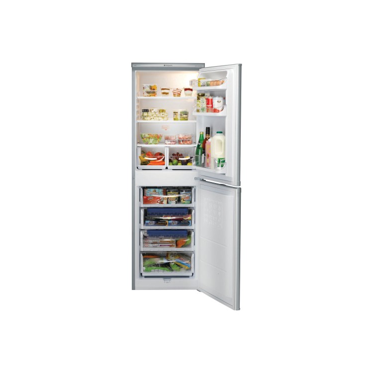 HOTPOINT HBD5517S 234 Litre Freestanding Fridge Freezer 50/50 Split A+ Energy Rating 54.5cm Wide - Silver