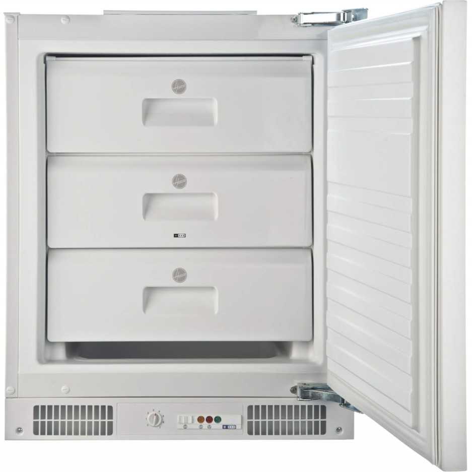 Hoover HBFUP130K 59cm Wide Integrated Upright Under Counter Freezer