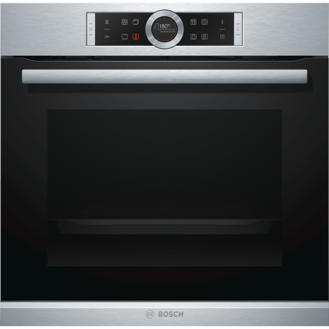 Bosch HBG673BS1B Serie 8 Ten Function Electric Built-in Single Oven With Pyrolytic Cleaning - Stainless Steel