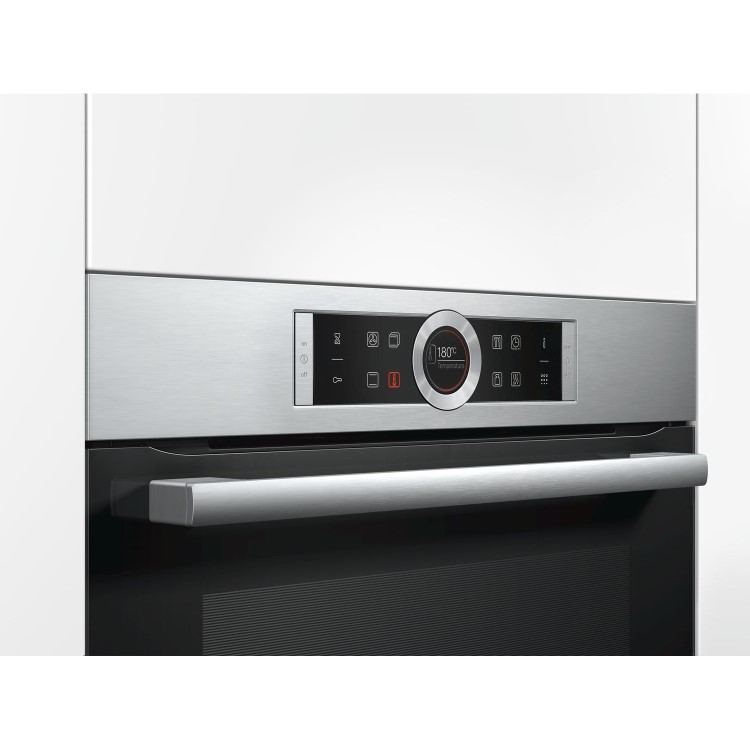 GRADE A3 - Bosch HBG674BS1B Serie 8 Multifunction Electric Single Oven with 71L Capacity - Stainless Steel