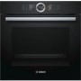 Refurbished Bosch Serie 8 HBG6764B1 60cm Single Built In Electric Oven Black