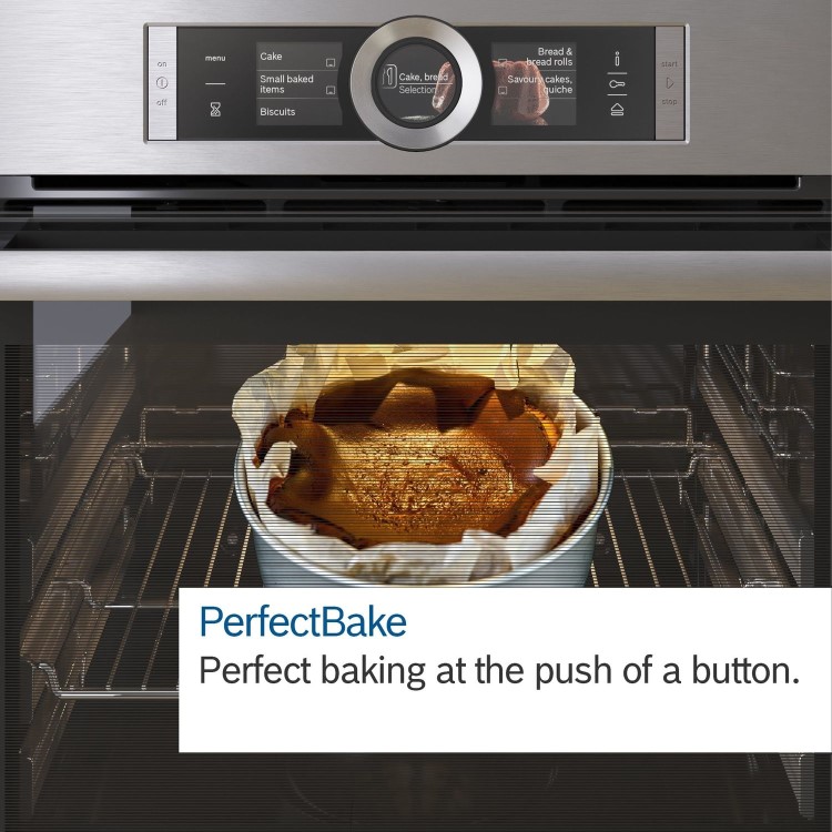 Refurbished Bosch Serie 8 HBG6764B1 60cm Single Built In Electric Oven Black