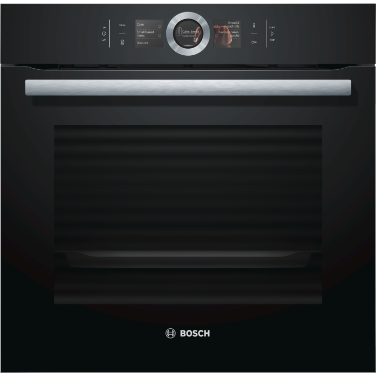 Bosch Series 8 Multifunction Electric Single Oven With Pyrolytic Cleaning - Black
