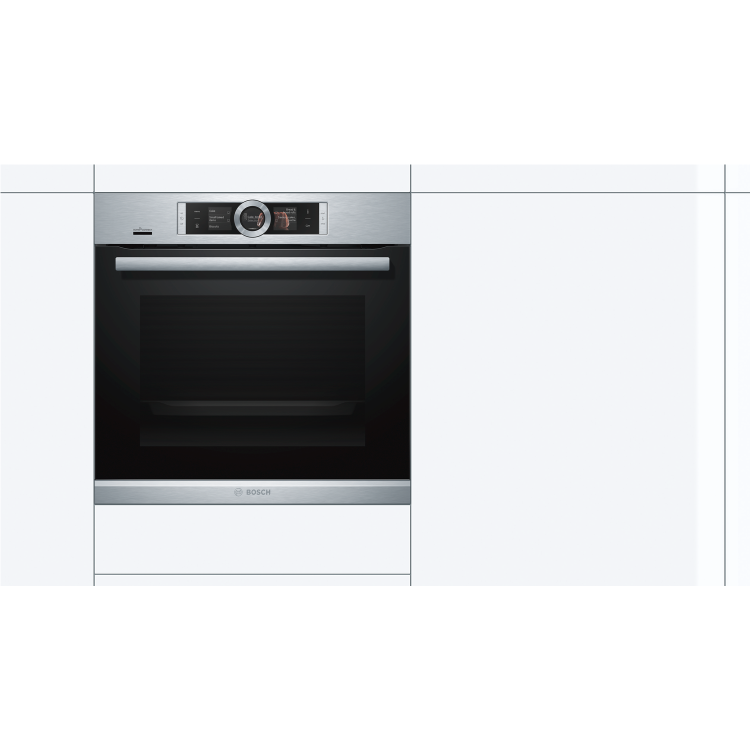 Bosch HBG6764S6B Series 8 Electric Self Cleaning Single Oven and Home Connect - Stainless Steel