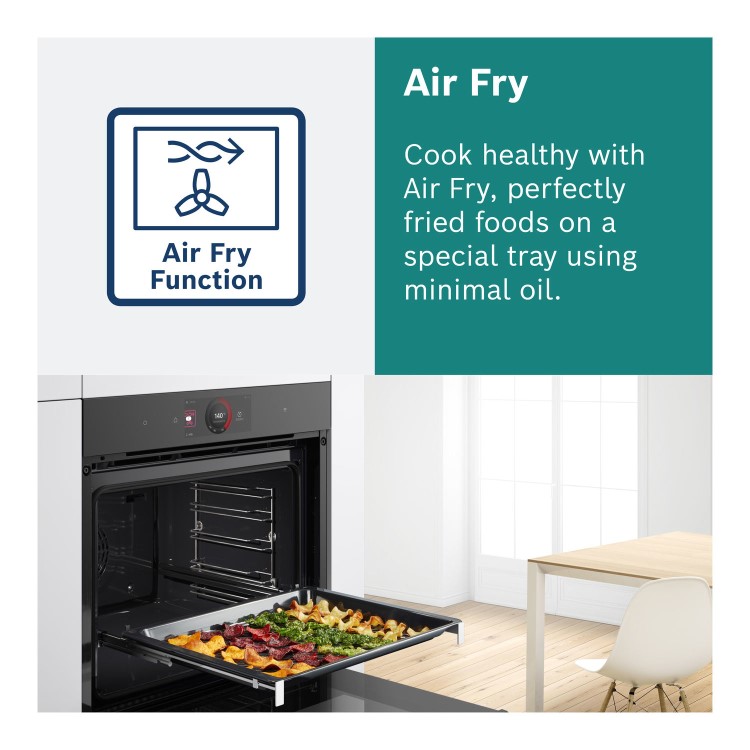 Refurbished Bosch Series 8 HBG7741B1B Electric Self Cleaning Single Oven - Black