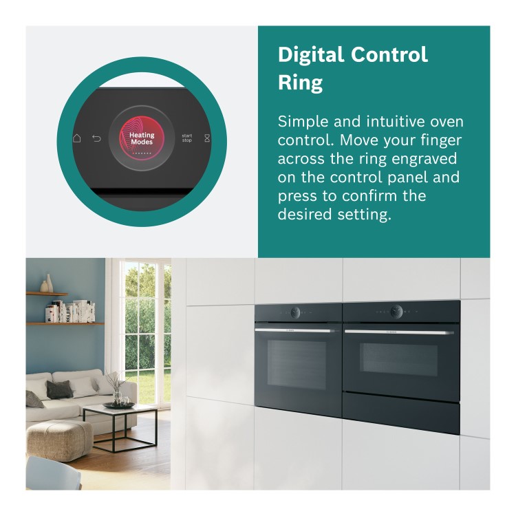 Refurbished Bosch Series 8 HBG7741B1B Electric Self Cleaning Single Oven - Black