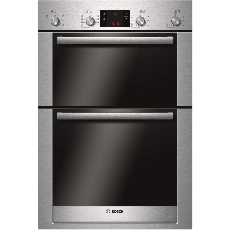 BOSCH HBM53R550B Exxcel Electric Built-in Double Multifunction Oven - Brushed Steel