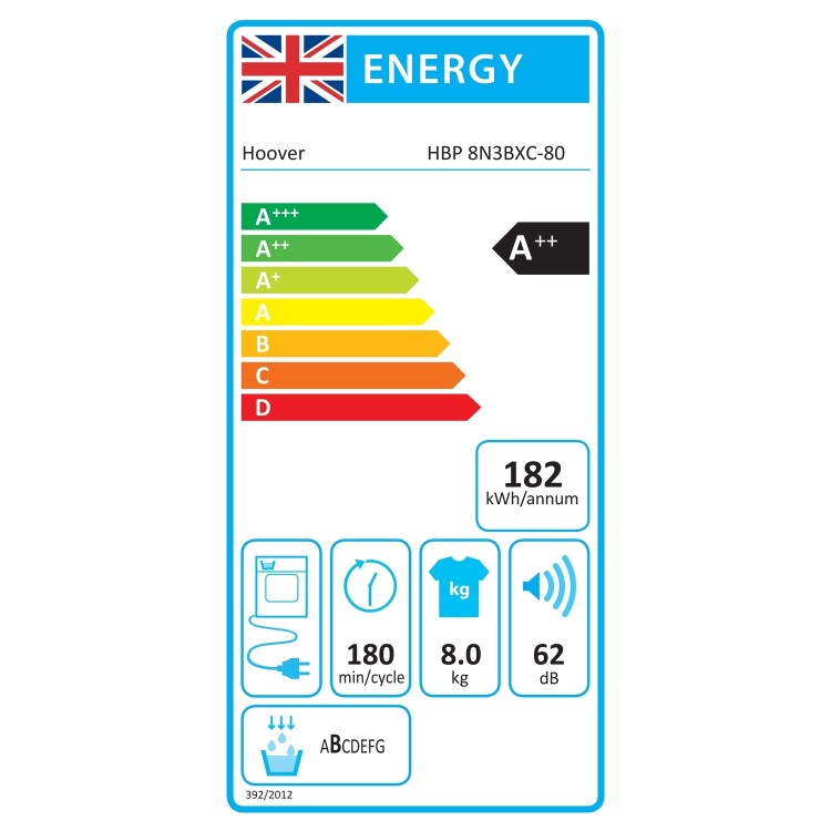 Hoover Ultra Pro 8kg Heat Pump Tumble Dryer - White