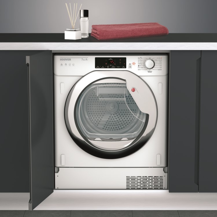 Hoover HBTDWH7A1TCE-80 7kg Integrated Heat Pump Tumble Dryer - White