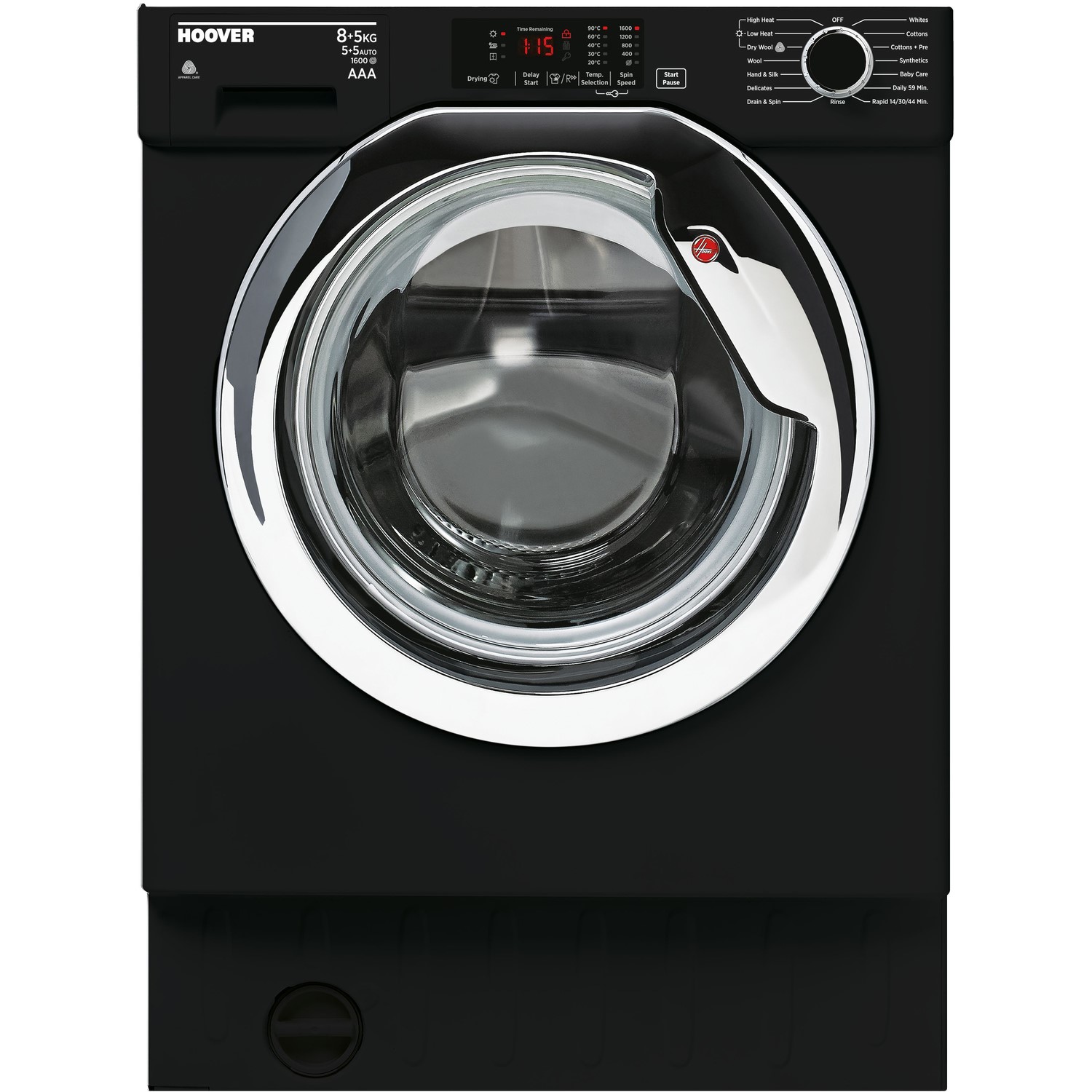Refurbished Hoover HBWD8516DCB/1-80 Integrated 8/5KG 1400 Spin Washer Dryer
