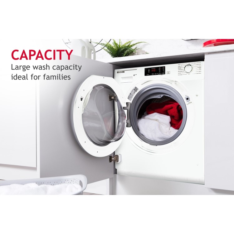 GRADE A2 - Hoover HBWM814DC-80 8kg 1400rpm Integrated Washing Machine