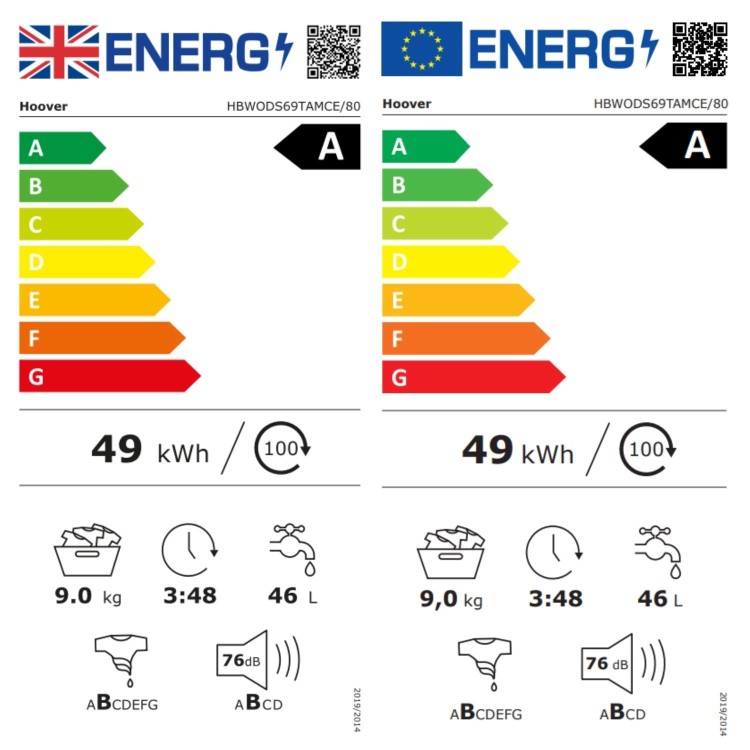 Hoover H-Wash 300 9kg 1600rpm Integrated Washing Machine - White