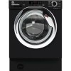 Refurbished Hoover HBWS48D1ACBE/80 Integrated 8KG 1400 Spin Washing Machine Black with chrome door