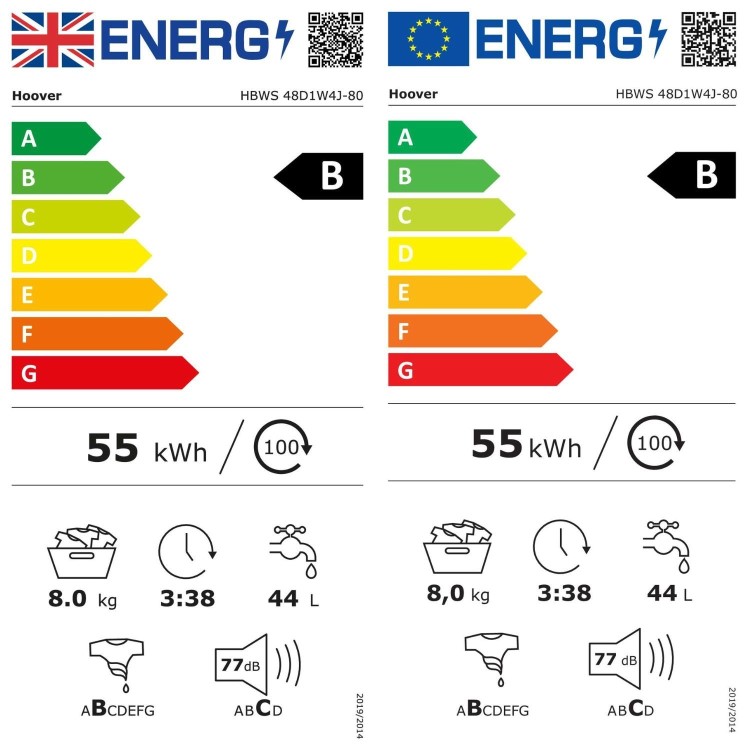 Hoover H-Wash 300 8kg 1400rpm Integrated Washing Machine - White