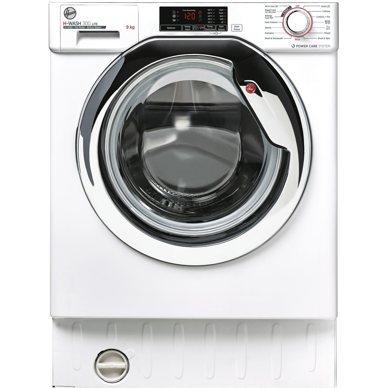 Hoover HBWS49D1ACE-80 H-Wash 300 9kg 1400rpm Integrated Washing Machine - White